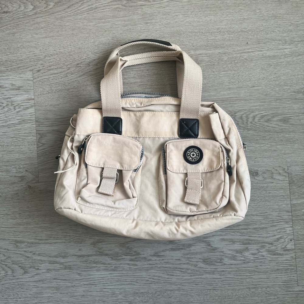 Kipling Beige Defea Bag with Dual Pockets